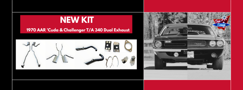 NEW KIT!! 1970 AAR Cuda - Challenger T/A 340 CI Dual Exhaust System