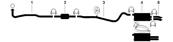 1987-88 Buick Skyhawk 4 Cyl 2.0L Engine Single Exhaust System diagram