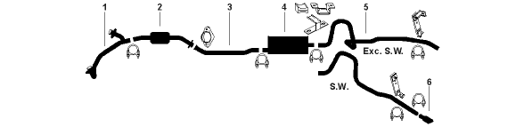 1975 Chevy EL Camino Laguna Malibu Monte Carlo 8 Cyl Engine Single Exhaust System diagram