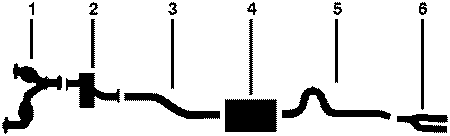 1963 Mercury Meteor 8 Cyl Engine Single Exhaust System (260 Engines 2 Barrel Carburetor Exc. Station Wagon) diagram