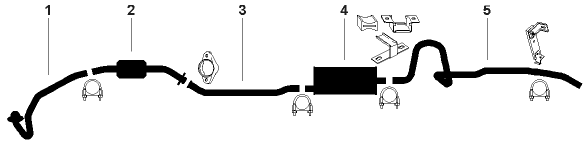 1976 Pontiac Lemans 6 Cyl Engine Single Exhaust System diagram