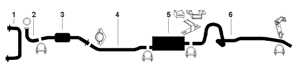 1977 Oldsmobile Cutlass 8 Cyl 6.6L Engine Single Exhaust System diagram