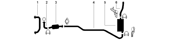 1980-81 Oldsmobile Cutlass 6 Cyl 3.8L Engine Single Exhaust System diagram