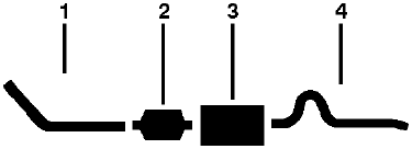 1975 Plymouth Duster Scamp Valiant 6 Cyl 225 Engine Single Exhaust System (Models Without Converter AND With Noise Reduction Package) diagram