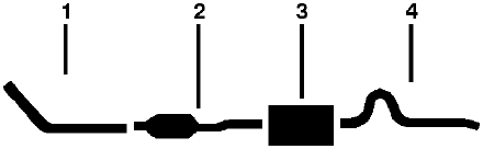 1976 Plymouth Duster Scamp Valiant 6 Cyl 225 Engine Single Exhaust System (Models Without Converter AND With Noise Reduction Package) diagram