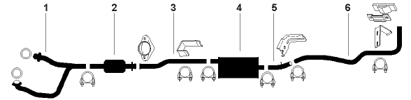 1982-85 Chevy S10 Pickup S15 Pickup 6 Cyl 2.8L Engine Single Exhaust System diagram