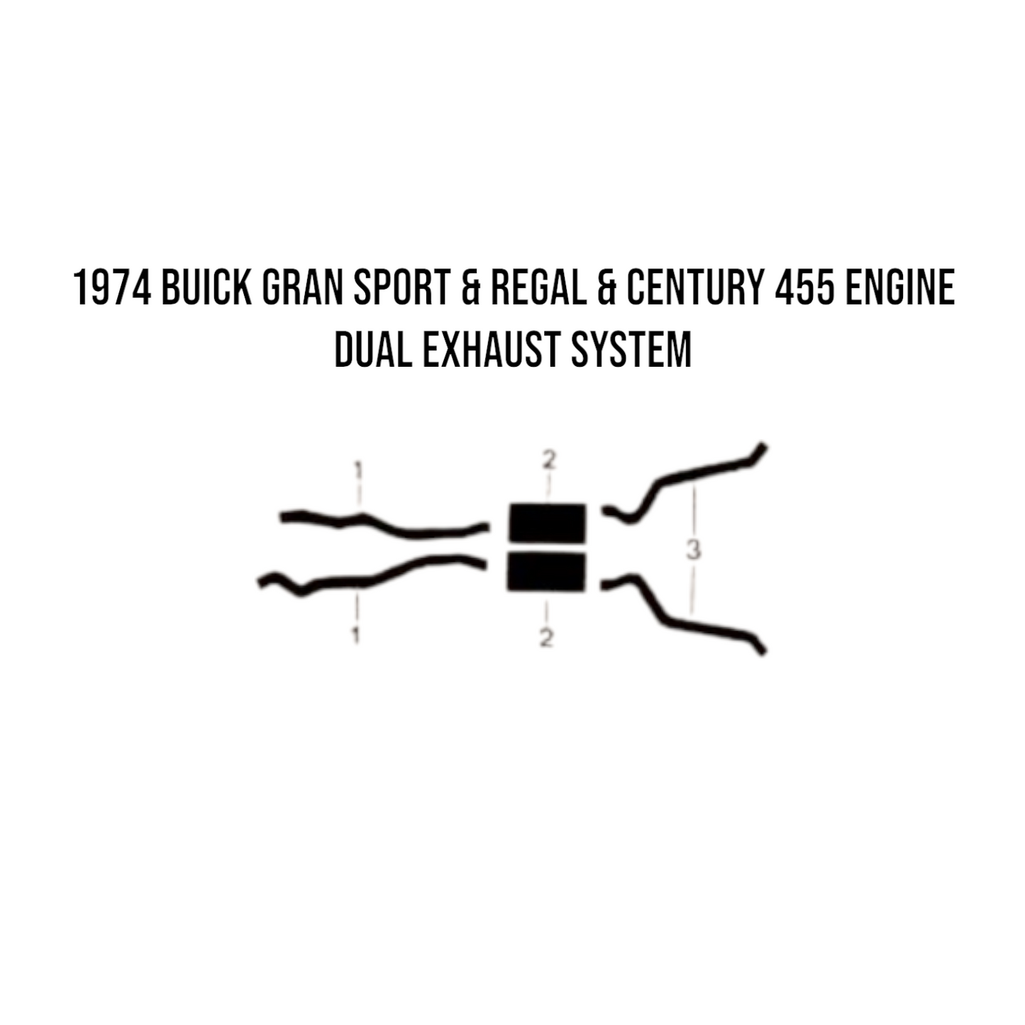 1974 Buick Gran Sport & Regal & Century 455 Engine Dual Exhaust System