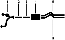 1986 Ford F-350 Pickup 8 Cyl 5.8L Engine Single Exhaust System diagram
