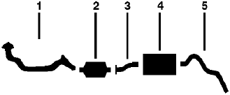 1977-78 Ford Courier Single Exhaust System (1800CC Models With Converter) diagram