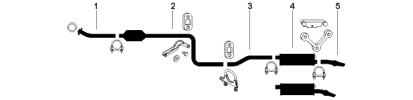 1984-86 Chrysler Laser 4 Cyl 2.2L Engine Single Exhaust System diagram