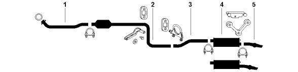 1984-87 Chrysler Daytona 4 Cyl 2.2L Engine Single Exhaust System diagram