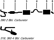 1979 Dodge Magnum ST. Regis 8 Cyl 5.2L 5.9L Engine Single Exhaust System diagram