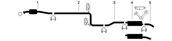 1988-89 Dodge Lancer 4 Cyl 2.2L 2.5L Engine Single Exhaust System diagram