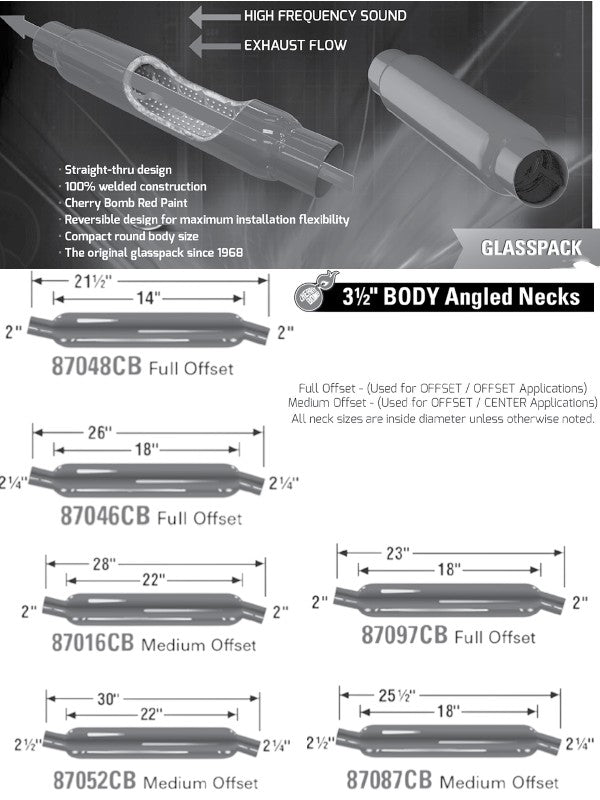 Cherry Bomb GlassPacks - 3 1/2 Body Angled Necks