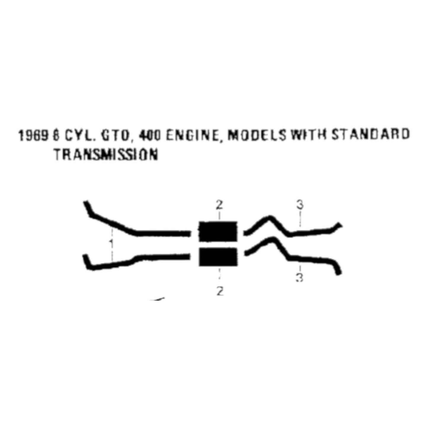 1969 Pontiac GTO 400 Engine & Standard Trans Dual Exhaust System