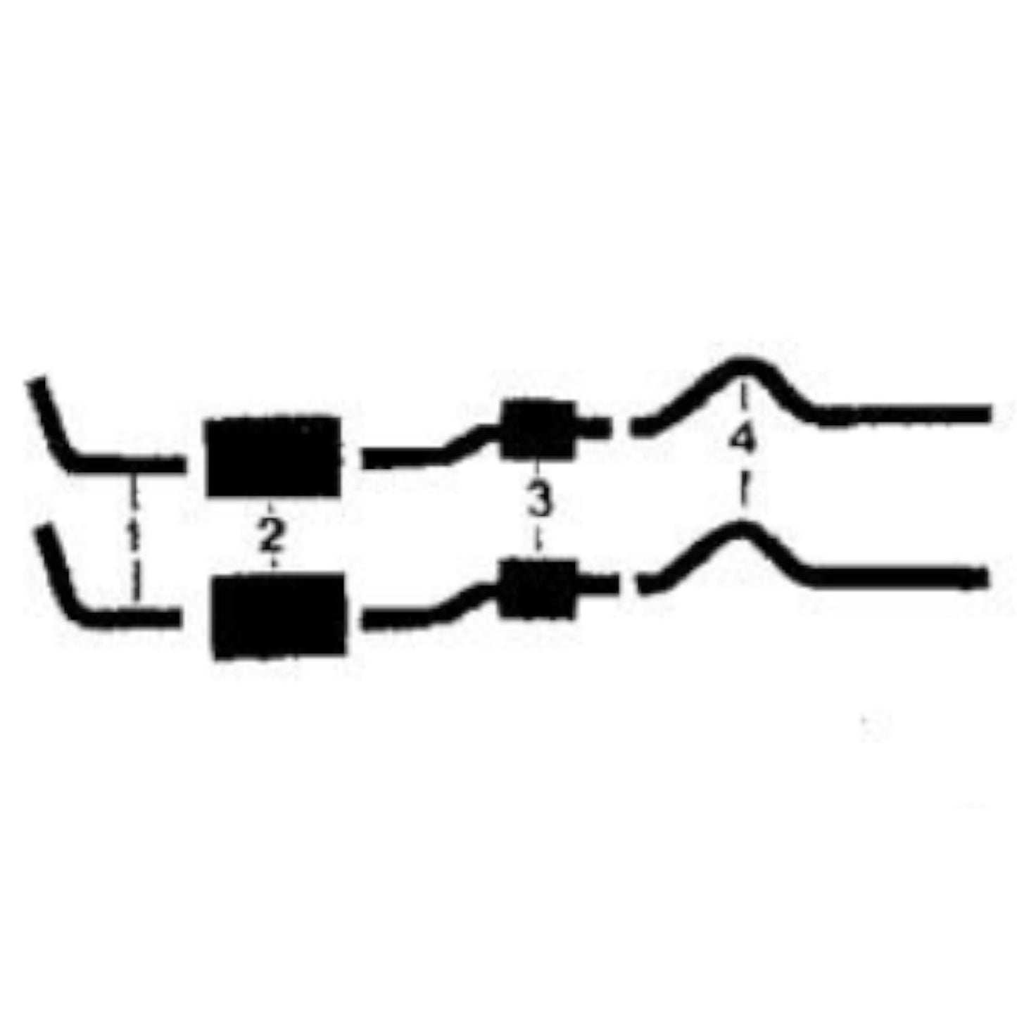Sistema de escape doble para motor 292 312 de Ford Thunderbird 1956