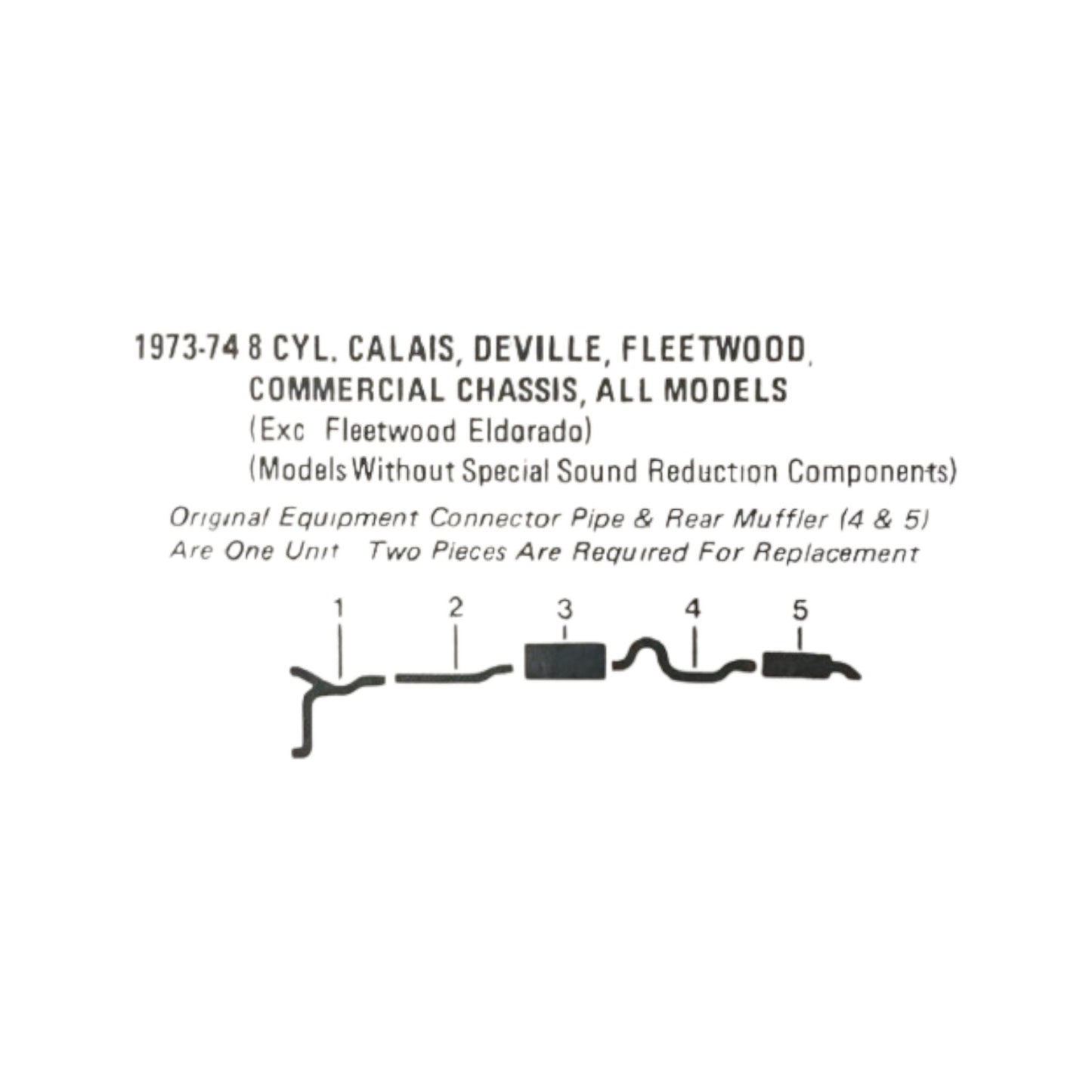 1973-74 Cadillac Calais Single Exhaust System