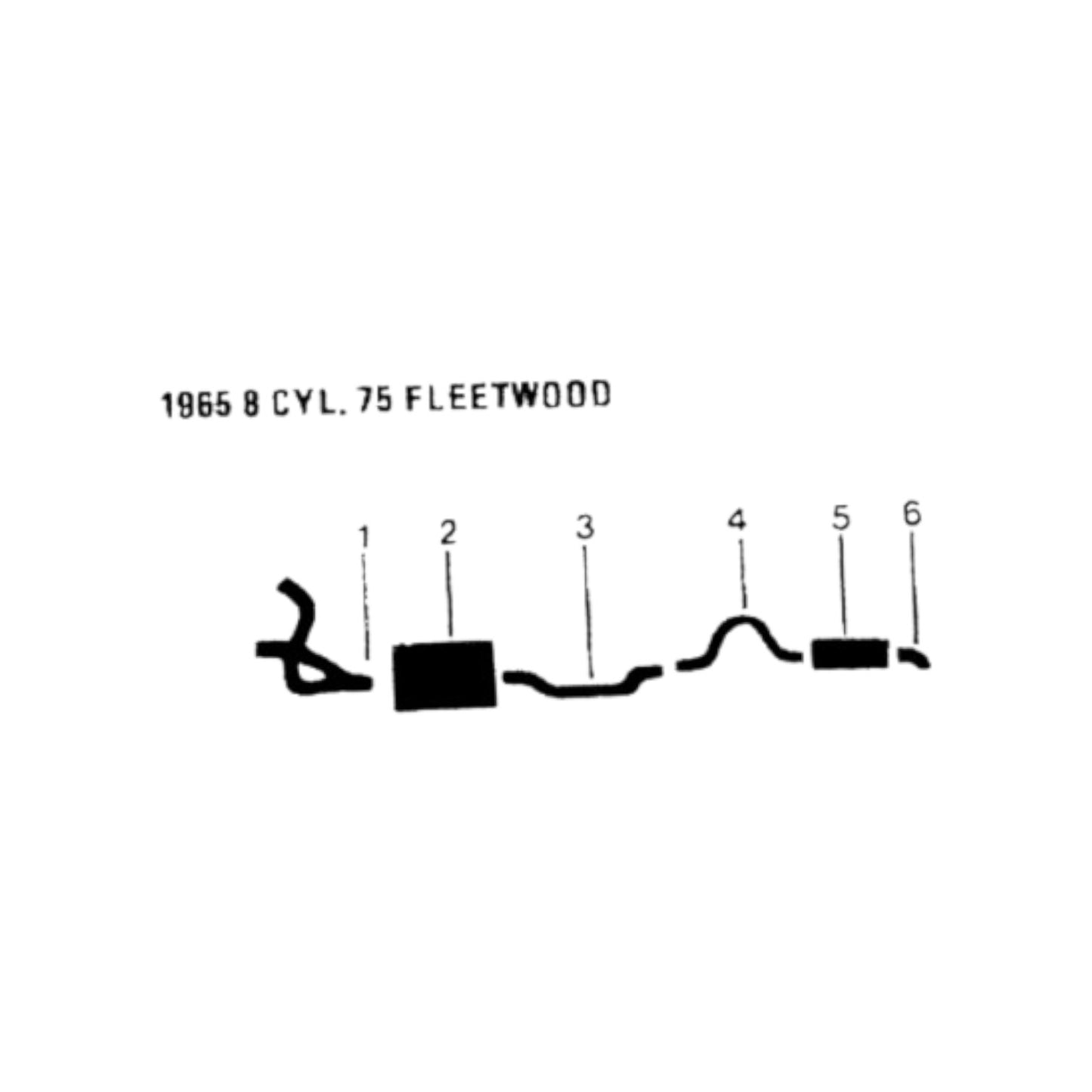 Sistema de escape simple para Cadillac Fleetwood 75 Series de 1965