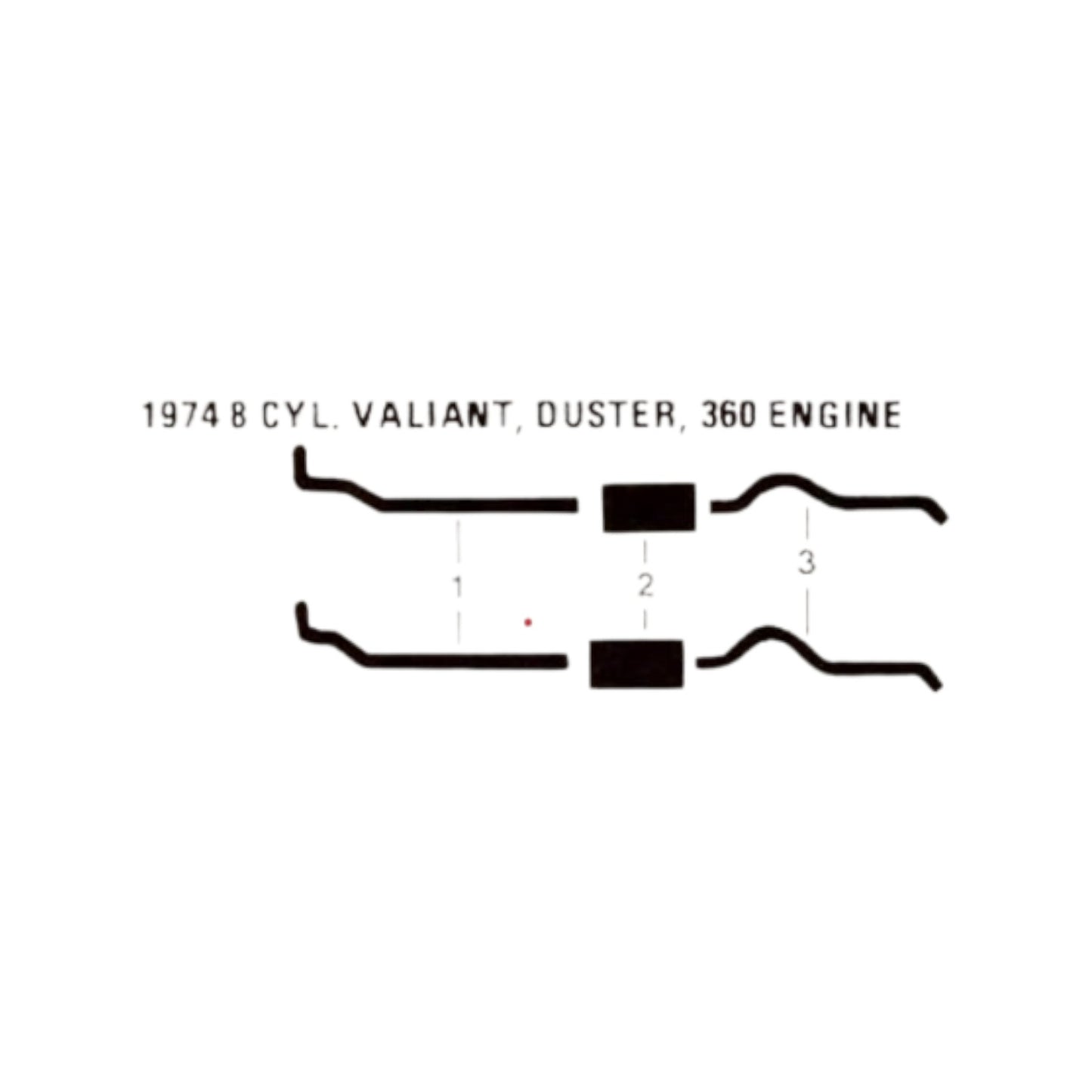1974 Plymouth Duster & Valiant 360 Engine Dual Exhaust System