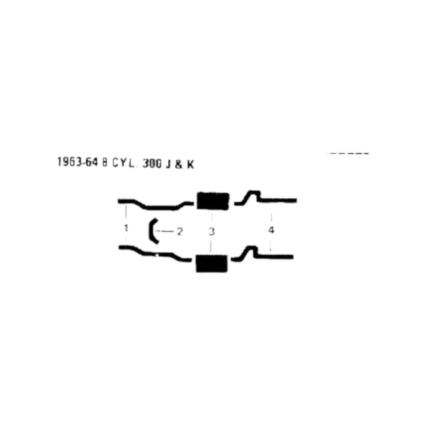 1963-64 Chrysler 300 J & K Model 8 Cyl Engine Dual Exhaust System