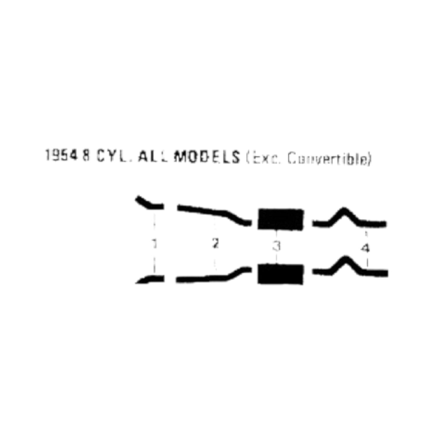 1954 Chrysler Windsor Sedan & Hardtop 8 Cyl Engine Dual Exhaust System
