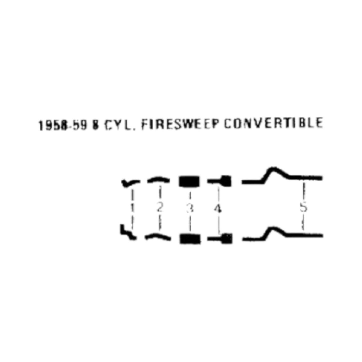 1958-59 DeSoto Firesweep Convertible 8 Cyl Engine Dual Exhaust System