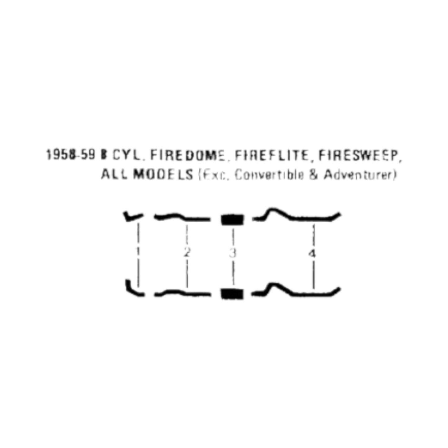 1958-59 DeSoto FireDome 8 Cyl Engine Dual Exhaust System