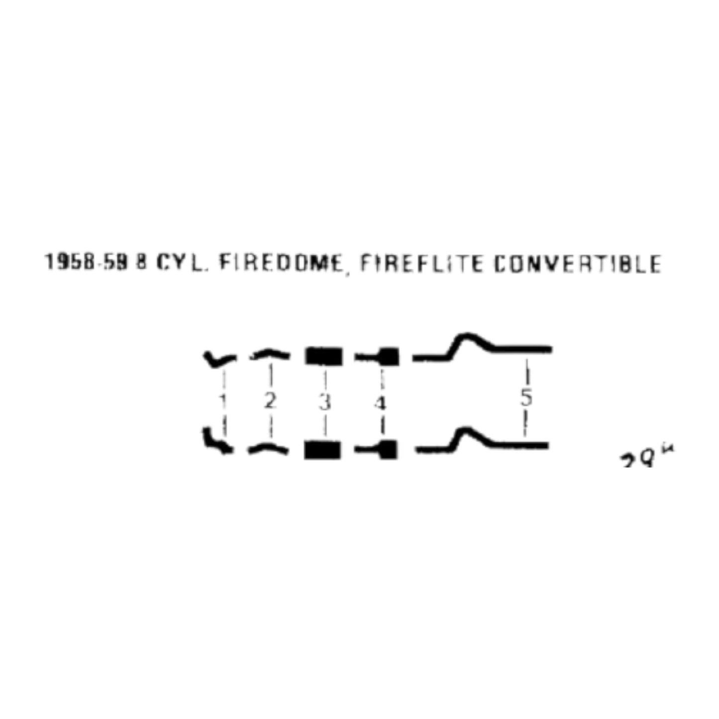 1958-59 DeSoto FireDome Convertible 8 Cyl Engine Dual Exhaust System