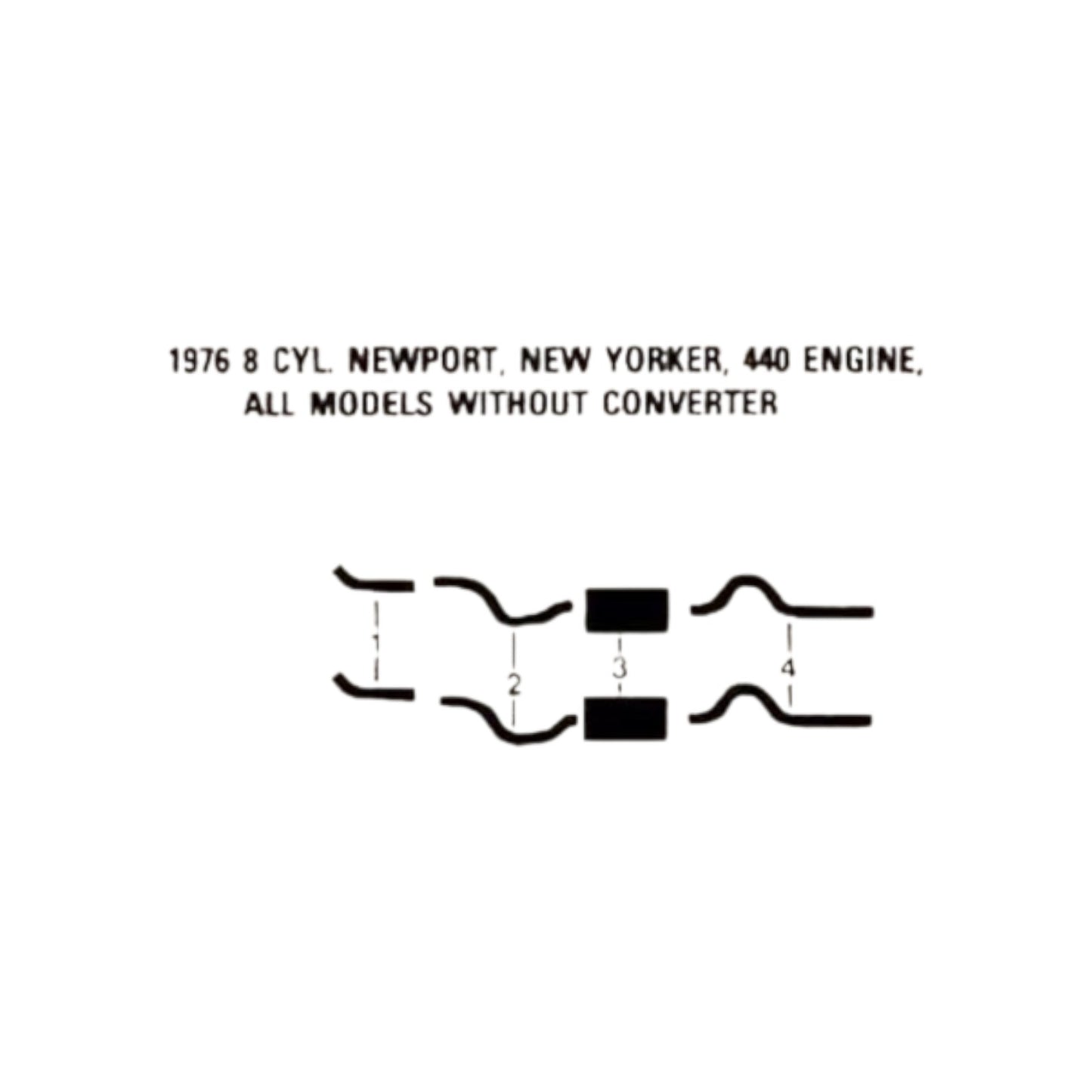 1975 Chrysler Newport & New Yorker 8 Cyl Engine Dual Exhaust System