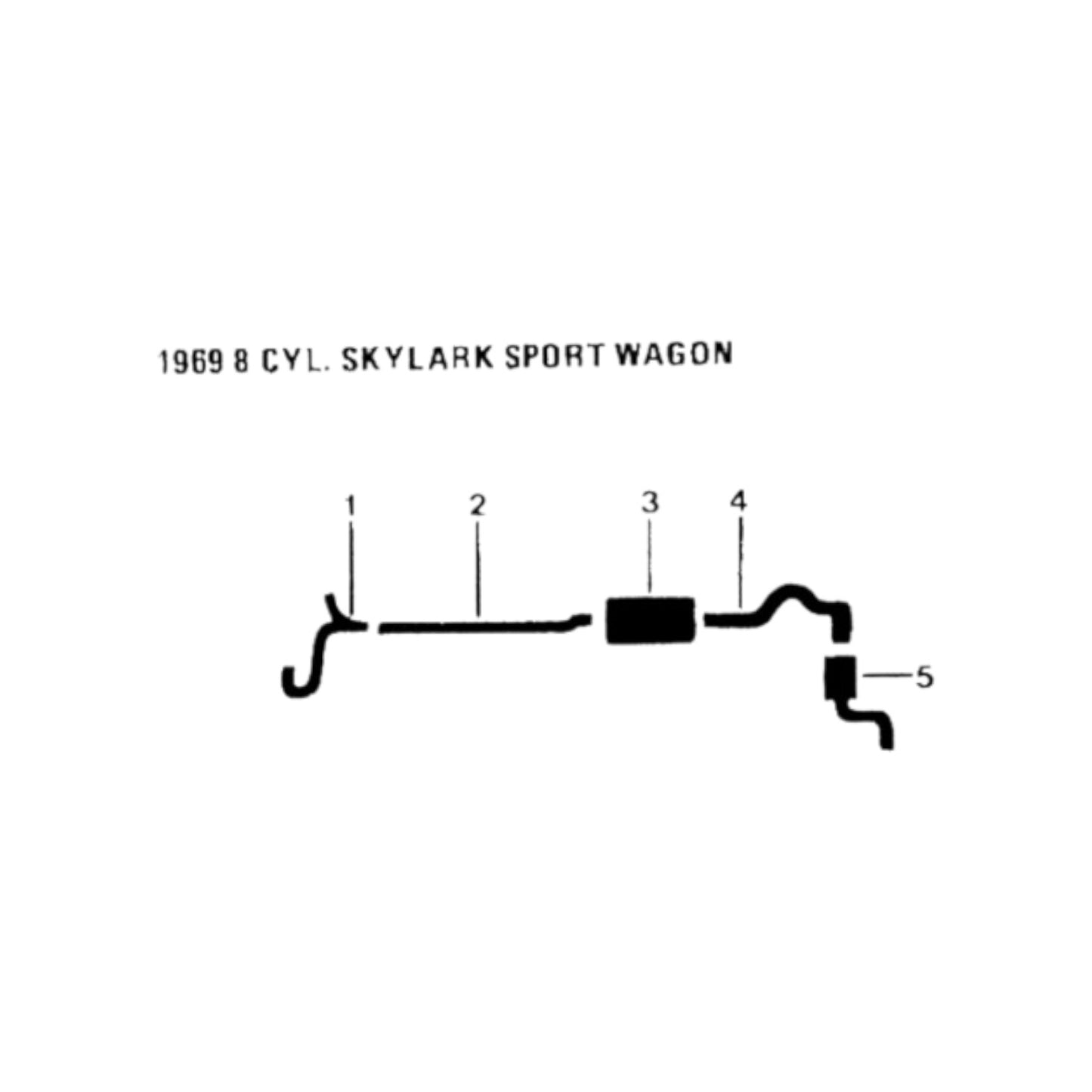 1966-1967 Buick Skylark Sports Wagon 8 Cyl Engine Single Exhaust System