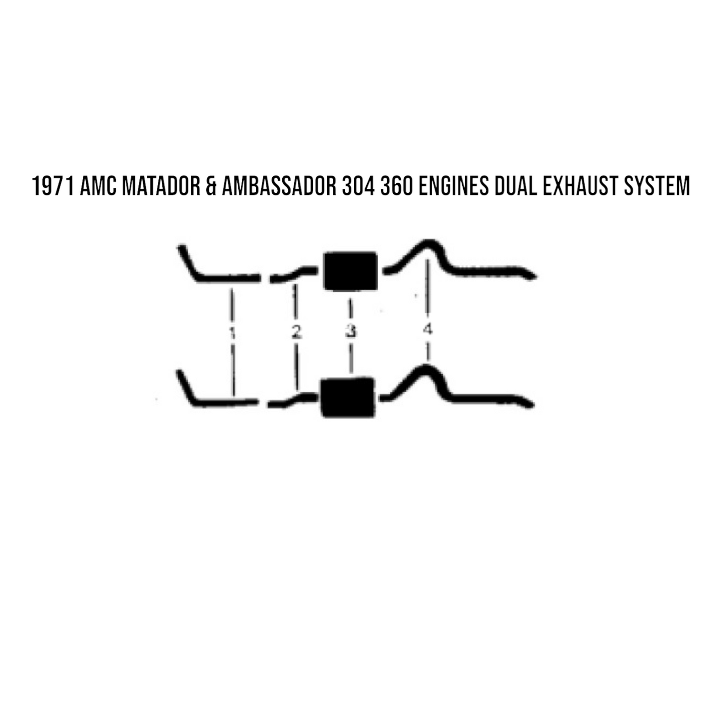 1971 AMC Matador & Ambassador 304 360 Engines Dual Exhaust System