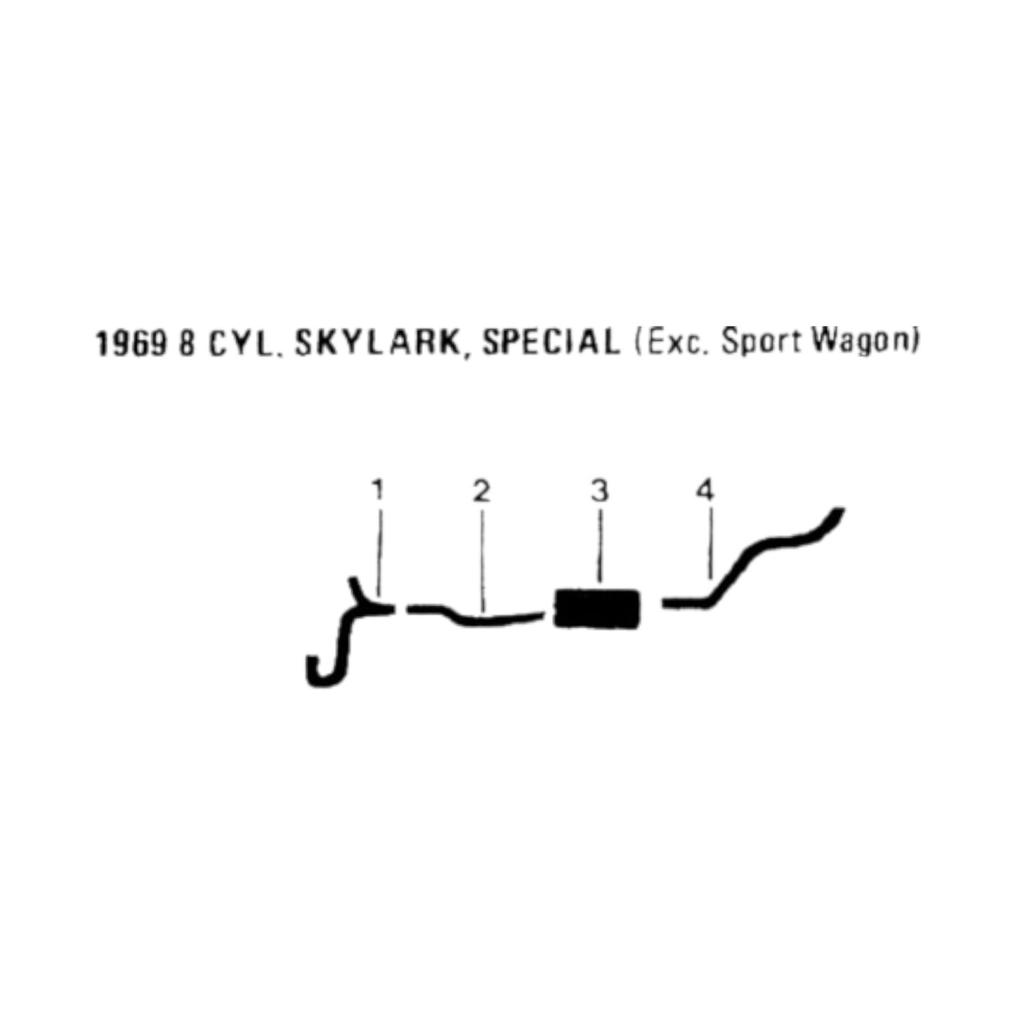 1969 Buick Skylark 8 Cyl Engine Single Exhaust System