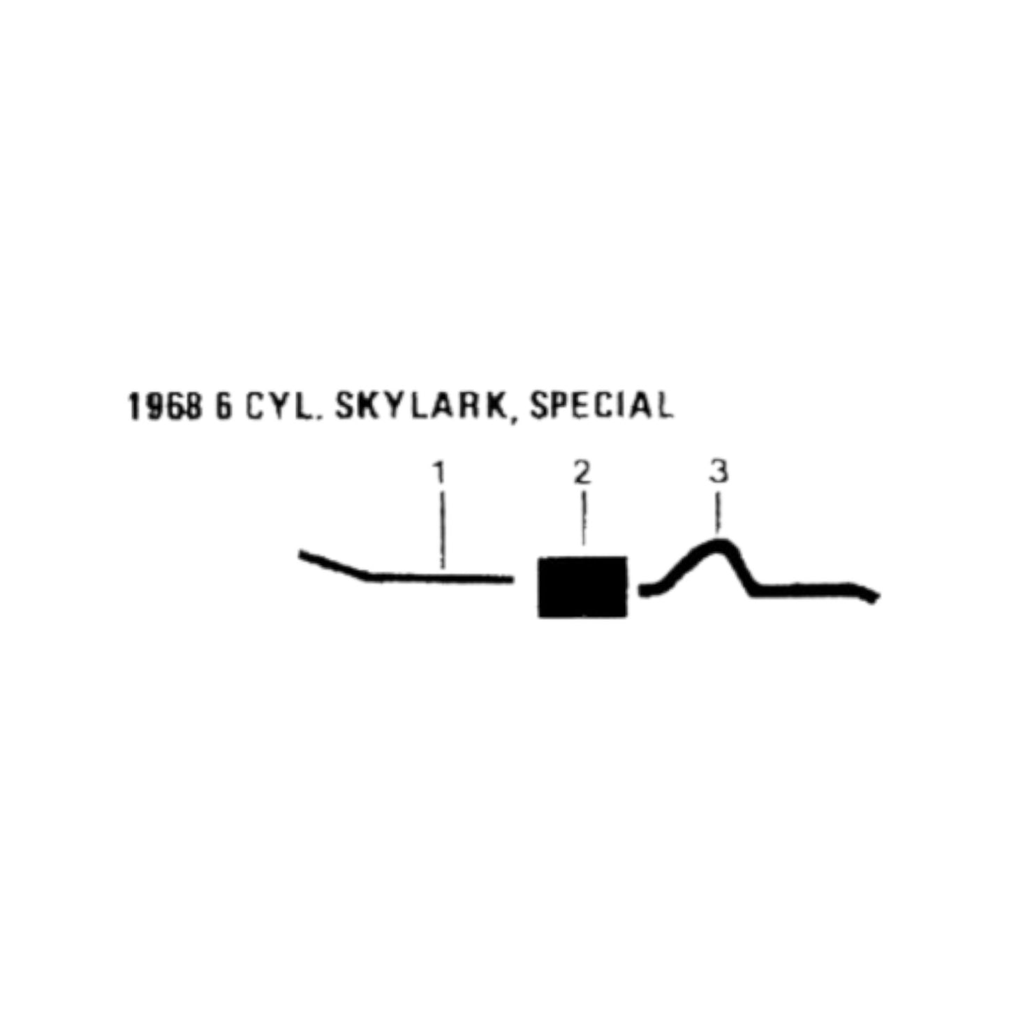 1968 Buick Skylark 6 Cyl Engine Single Exhaust System