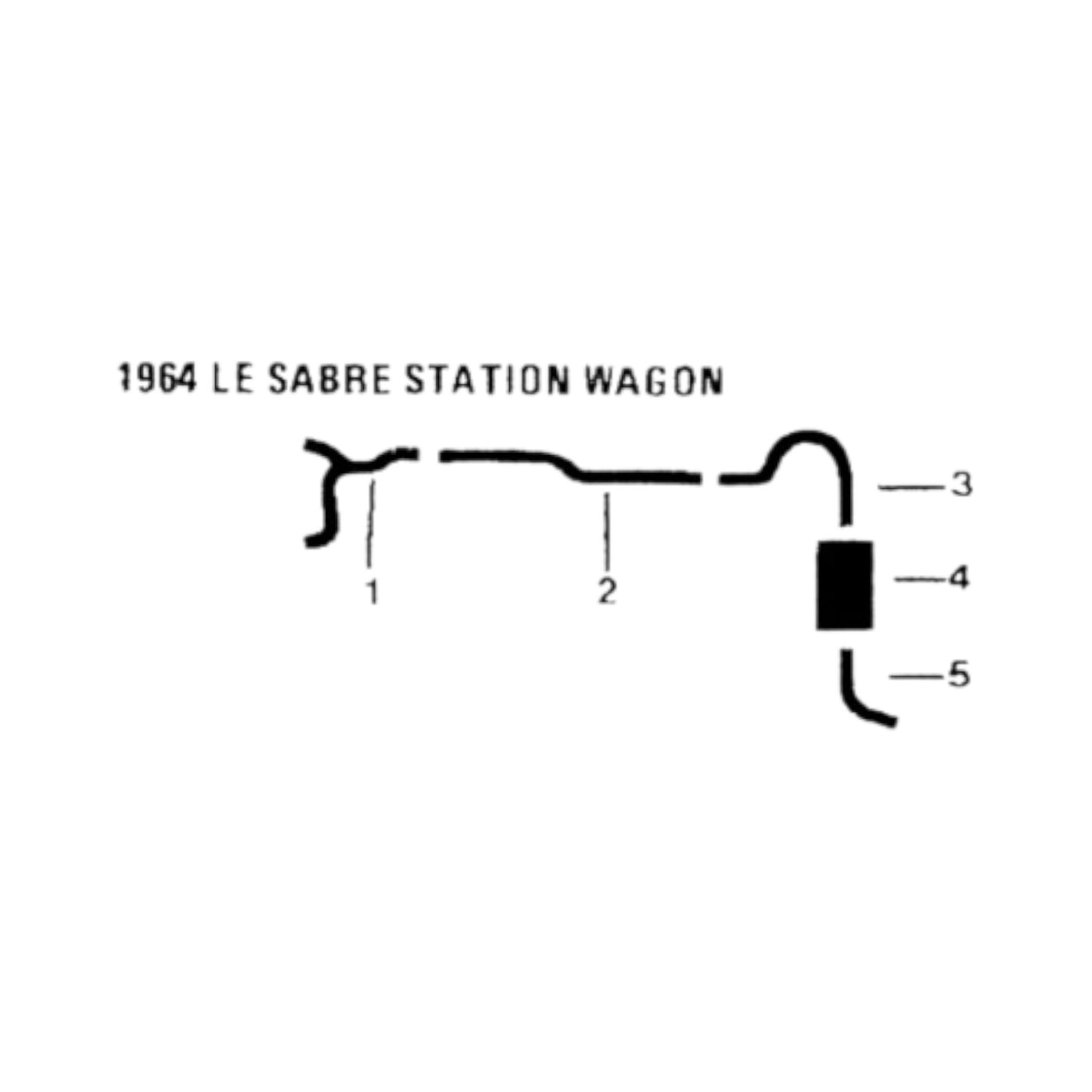 1964 Buick LeSabre Station Wagon Single Exhaust System
