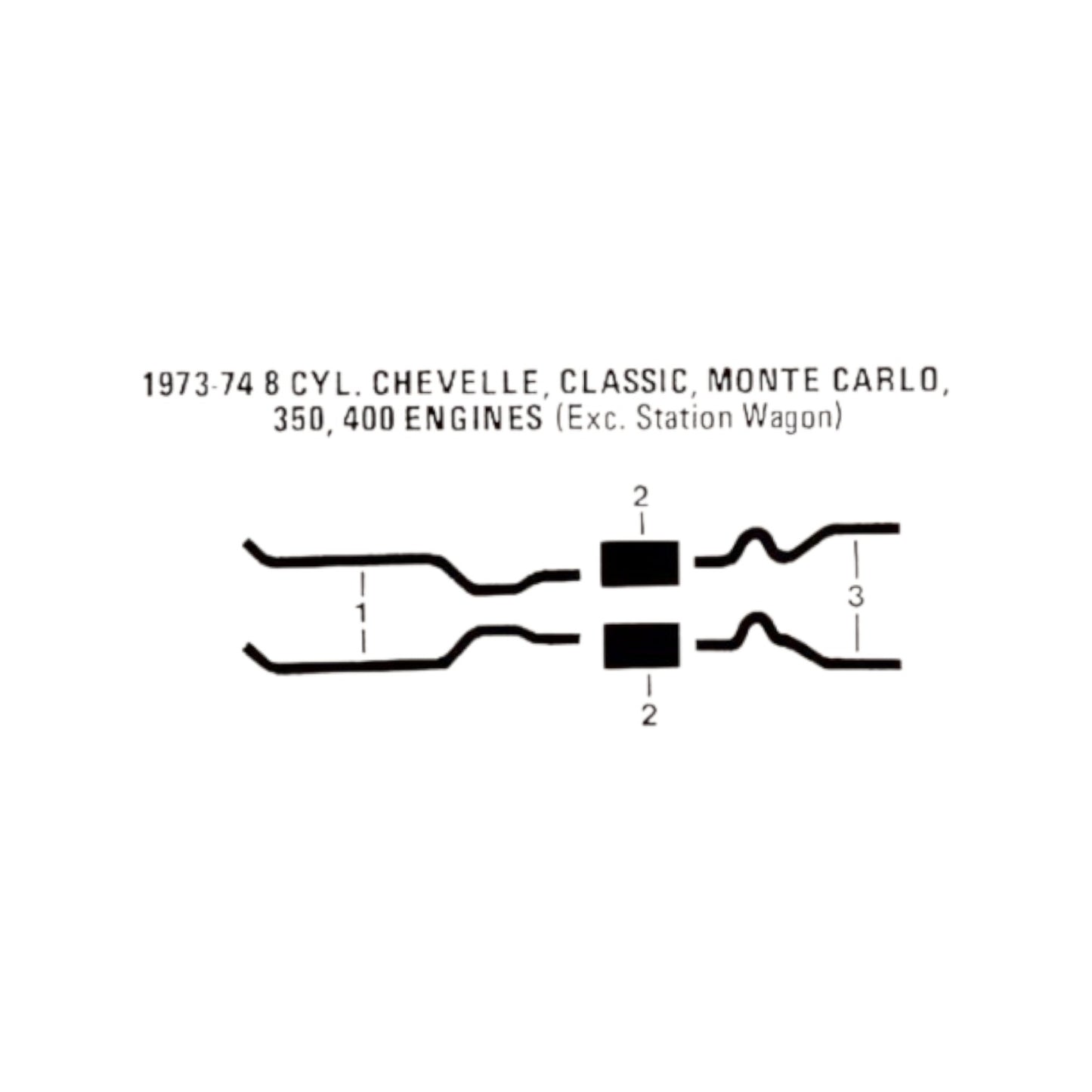 1973-74 Chevy Chevelle Classic Monte Carlo 350 400 Engines Dual Exhaust