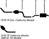 1978-81 Plymouth Horizon & Turismo 4 Cyl 104 (1.7L) Engine Single Exhaust System diagram
