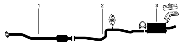 1988-90 Chevrolet Celebrity 4 Cyl 151R (2.5L) Engine Single Exhaust System diagram