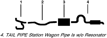 1963-64 Dodge 880, Custom 880, All Models 8 Cyl Single Exhaust System diagram