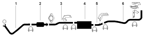 1985 Chevrolet S, T 10, 15 4 Cyl 2.5L Engine Single Exhaust System diagram