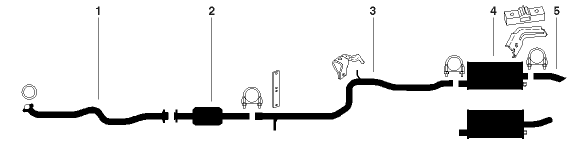1982-83 Oldsmobile Cutlass Ciera 4 Cyl 2.5L Engine Single Exhaust System diagram