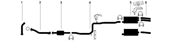 1984-85 Buick Century 6 Cyl 3.8L Engine Single Exhaust System diagram