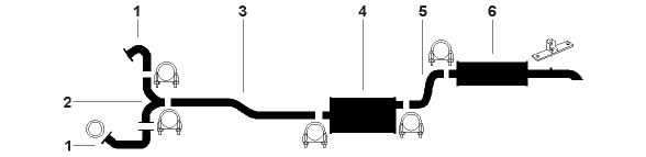 1980 Cadillac Seville 8 Cyl 5.7L Engine Single Exhaust System diagram