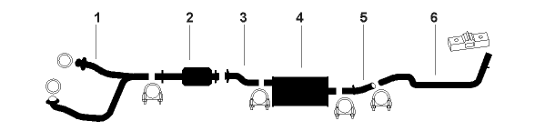 1983-84 Chevy S10 Blazer S15 Jimmy 4 Cyl Engine Single Exhaust System diagram