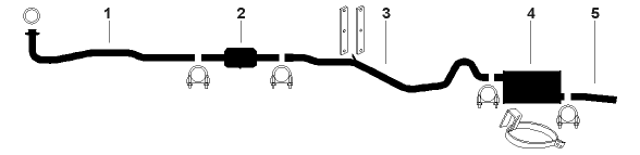 1980 Chevy Caprice Impala 8 Cyl 4.4L Engine Single Exhaust System diagram