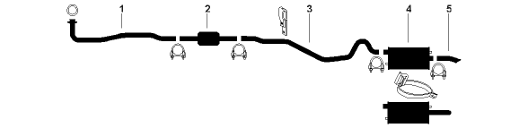 1980 Chevy Caprice Impala 6 Cyl 3.8L Engine Single Exhaust System (229K 3.8L) diagram