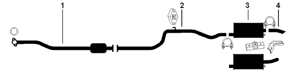 1987 Chevy Celebrity 4 Cyl 2.5L Engine Single Exhaust System (2.5L Exc. Station Wagon) diagram