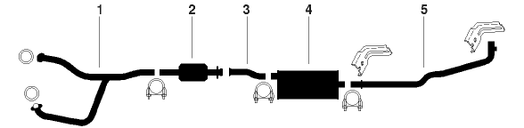 1983-84 Chevy S10 Blazer S15 Jimmy 6 Cyl Engine Single Exhaust System diagram