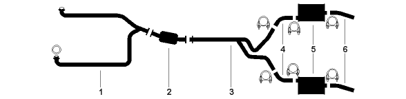 1980 Chevy Corvette 8 Cyl 5.0L 5.7L Engine Dual Exhaust System diagram
