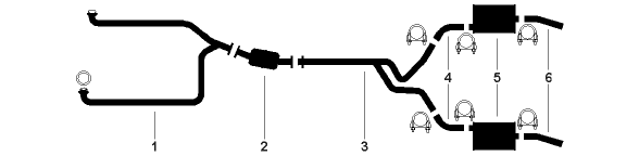 1981 Chevy Corvette 8 Cyl 5.7L Engine Dual Exhaust System diagram