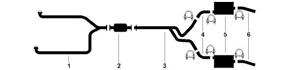 1982 Chevy Corvette 8 Cyl 5.7L Engine Dual Exhaust System diagram